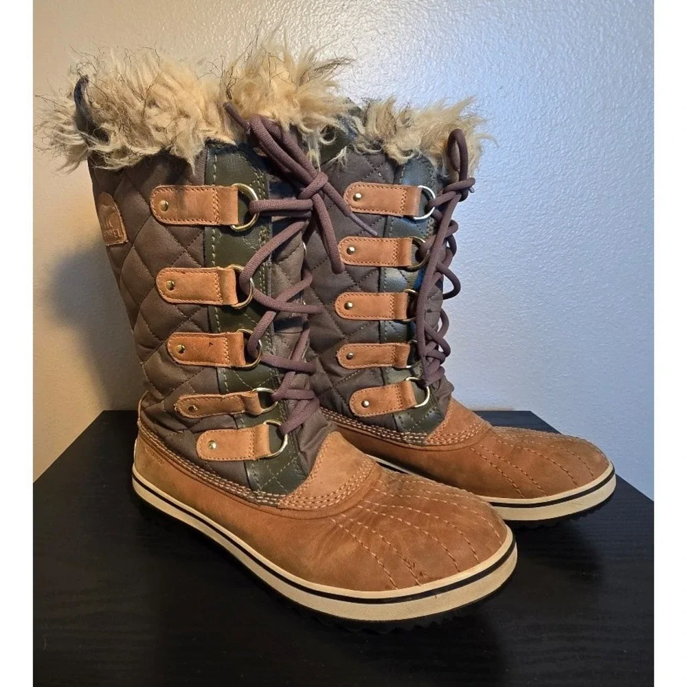 Sorel Tofino II Waterproof Winter Boots Womens Size 8 Camel‎ Leather